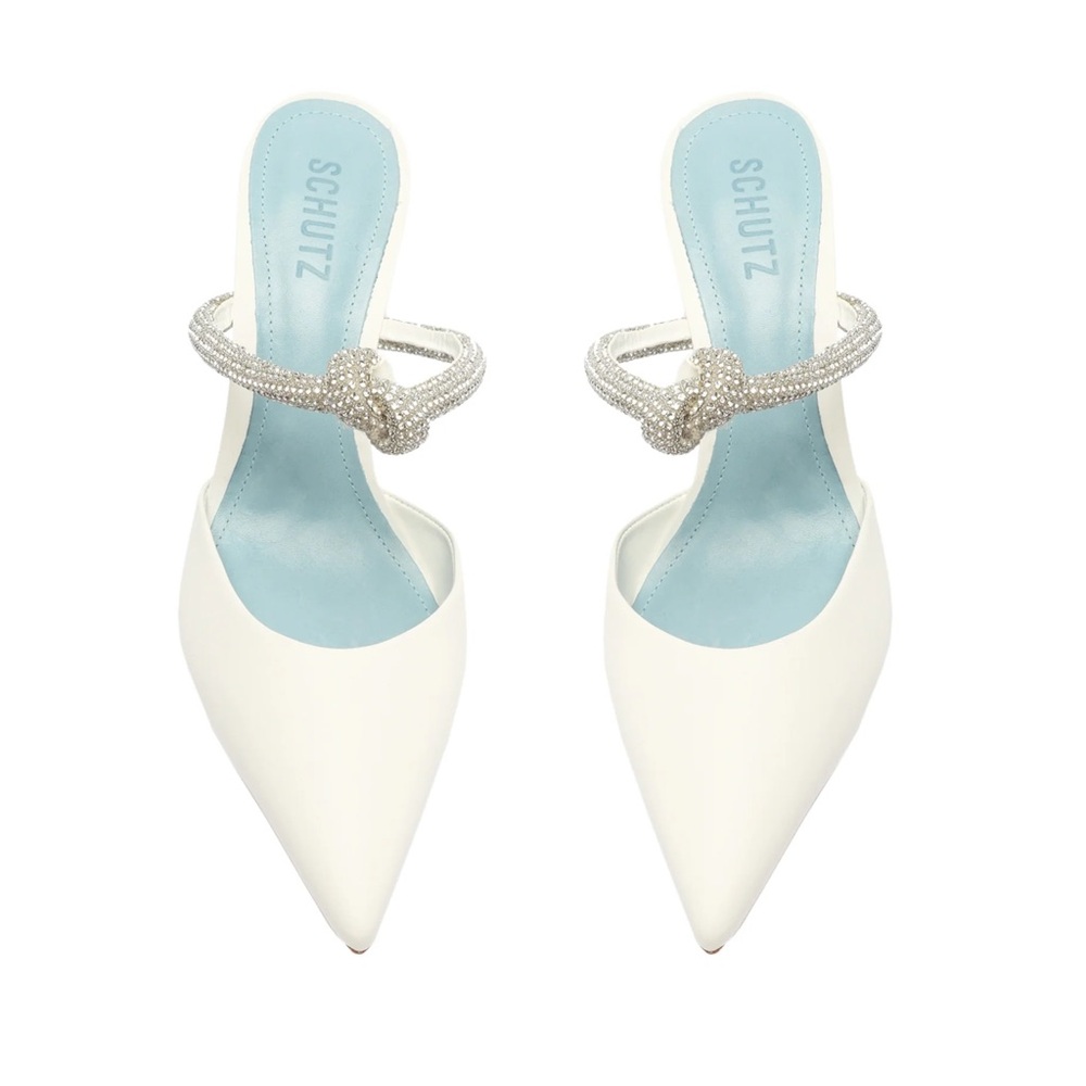 Schutz Pearl Nappa Leather Pump - 9 / White / Nappa Leather